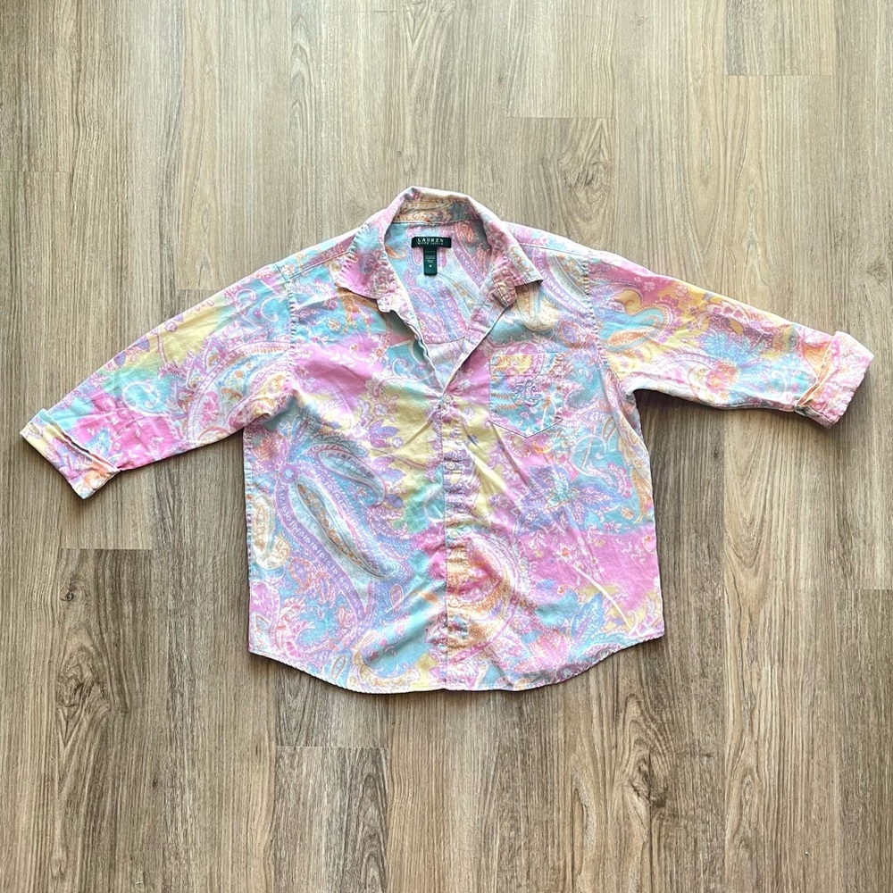 Lauren Ralph Lauren Floral Paisley Button Up Blouse